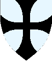 Argent, a cross Patte throughout Sable